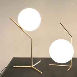 Floor Lamps Modern Glass Ball Table Lamp Wall Gold Nordic Simple Bedside Desk Home Decor E27 LED Chandelier Light Lamparas
