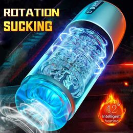 Sex toys massager Masturbators for Men Automatic Sucking Rotating Male Masturbator Cup Real Vagina Blowjob Machine Toy