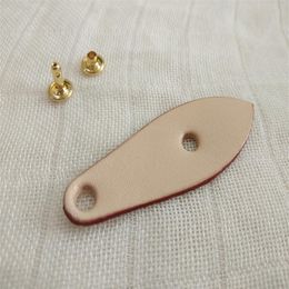 Real vachetta replacement Leather Zipper Puller For branded Purse Nature Colour Leaf Shape256c