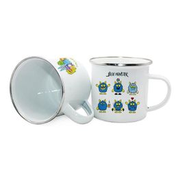 12oz Sublimation Enamel Mug Heat Transfer Enamelled Cup with Handle 350ml Blank White Sublimated Coffee Mugs DIY Printing Wholesale