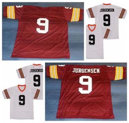 Custom Sonny Jurgensen 9# Football Jersey Ed White Red Size S-4xl
