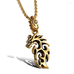 Chains Flame Dragon Men's Pendant Necklace Titanium Steel Anti Allergy Creative Personality Fashion Men Jewelry Gift For