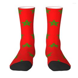 Men's Socks Flag Of Morocco Mens Crew Unisex Cute Moroccan Patriotic Spring Summer Autumn Winter Dress