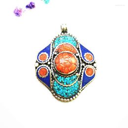 Pendant Necklaces Hand Vintage Pendants Copper Inlaid Colourful Stone Butterfly TBP451