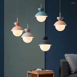 Pendant Lamps Creative Suspension Lamp Glass Lampshade Long Cable Hanging Light For Bedside Living Room Dining Table