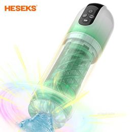 Sex toys massager HESEKS Automatic Penis Vacuum Pump Male Masturbator Cup Water Toys Masturbation Blowjob For Men Adult Electric Gift