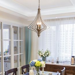 Pendant Lamps Dining Room Chandelier Simple Silver Bronze Cloakroom Study Lamp American Crystal