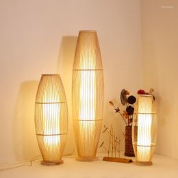 Floor Lamps Japanese-Style Lamp Chinese Zen Bamboo Vintage Bedside Creative Table