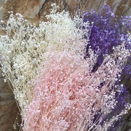 Decorative Flowers 60g Real Natural Fresh Forever Babysbreath Dried Preserved Baby Breath DIY Dry Gypsophile Flower Bouquet For Home Decor