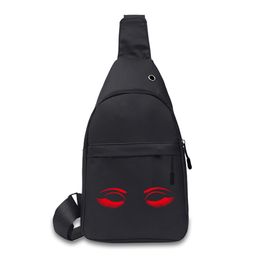 Cross Body Men's Chest Bag Black Leather Shoulder Bags New Business Shopping Versatility Bag