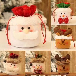 Christmas Decorations 1pcs For Home Storage Bag Santa Claus Deer Snowman Ornaments Holiday Party Decor Gift