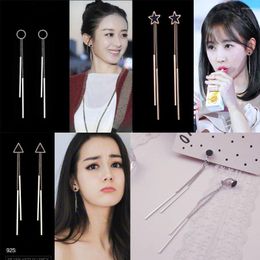 Backs Earrings Korea Style Clip On For Women Student Fashion Cute Long Without Pierced Charm Brincos Factory Wholesale