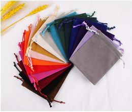 20x25CM/ 7.87 "x9.84" Velvet Jewellery Pouches Drawstring Bags Jewelrys Bag Pouch Christmas Candy Wedding Party Bag