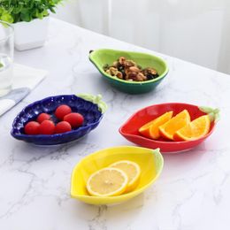 Plates Nordic Creative Hand-Painted Ceramic Colour Glaze Avocado Bowl Fruit Salad Dessert Children's Snack Dinner Plate