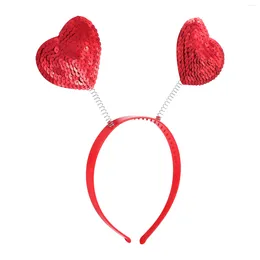 Bandanas Heart Headband Hair Day S Valentine Band Red Girlslove Headbands Headwear Shape Sequins Sequin Valentines Head Boppers Sequined