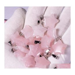 Arts And Crafts Natural Crystal Opal Rose Quartz Tigers Eye Stone Charms Star Shape Pendant For Diy Earrings Necklace Jewellery Making Dhjuu