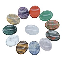 Natural Crystal Gemstone Worry Stone Colorful Massage Healing Energy Worry Stones For Thump