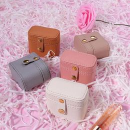 Mini PU Leather Jewellery Box Portable Earrings Ring Organiser Necklace Pendant Storage Cases Valentines Day Gift Packing