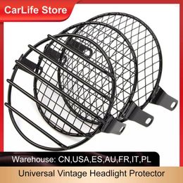 Lighting System 7 Inch Motorcycle Universal Vintage Headlight Protector Retro Grill Light Lamp Cover Modified Metal Mesh Lampshade