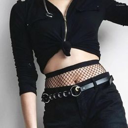 Belts COLEMJE Fashion PU Leather Punk Gothic Metal Ring Pin Buckle Waistband Dress Jeans Belt Sexy Panties Party Jewelry