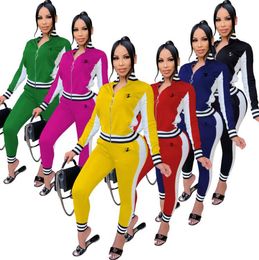 Women Tracksuits Two Piece Outfits Tracksuit Long Sleeve Crop Top and Biker Long Sweat Suits Fall Clothes Matching Sets Motorcycle sportwear