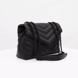 Luxury handbag Shoulder bag brand LOULOU Y-shaped designer seam leather ladies metal Chain clamshell messenger gift box wholesale