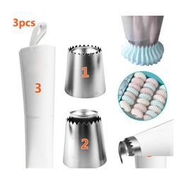 Baking Pastry Tools Pc/Set Cake Pi Tips Decorating Mouth Set Japanese Spherical Stainless Steel Plastic Diy Decoration Nozzle Bag Otx0U