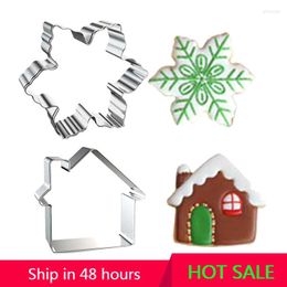 Baking Moulds Christmas Snow House Kitchen Series Metal Cookie Cutter Fondant Cake Decor Tool Biscuit Pastry Mould Accessories Tools