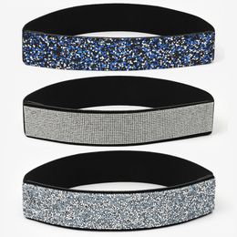 Crystal Belts for Women Elastic Black Gold Waist Belts Rhinestone Luxury Ladies Woman Belt Dress Accesorios Mujer