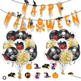 Halloween Supplies Dhs Theme Balloon Set Horror Thriller Party Decoration Pl Flag Birthday Cake Insert Christmas Valentines Day And Dhgas