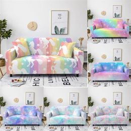 Chair Covers Cartoon Colourful Sofa Cover Slipcovers For Living Room Elastic Stretch Couch Shape Slipcover Kids Girl Home Decor