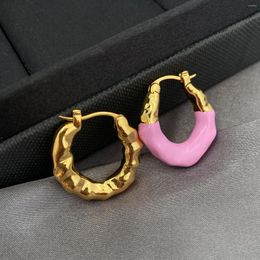 Dangle Earrings Fashion Fancy Designer Famous Brands Pink Gold Asymmetric Women Luxury Jewellery Boutique Top Quality Trend