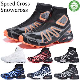 New Running shoes men Salomon Speed Cross Boot Boots CS mens black and white fluorescent orange dark grey yellow Wine red black trainers outdoor sports sneakers 40-48