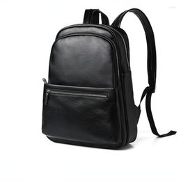 Backpack Large Capacity Men's Black PU Shoulder Computer Waterproof Travel Bag Is A Hit