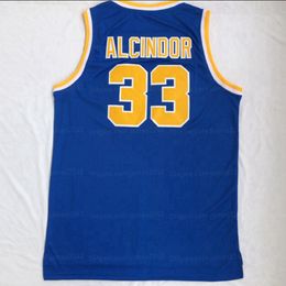 Custom Lew Alcindor #33 Basketball Jersey All Ed Blue Size S-4xl Jerseys