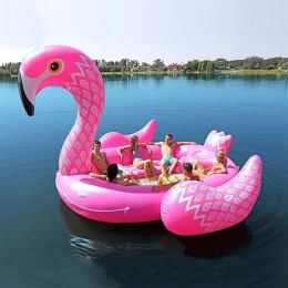 6-7 Persona Gonfiabile Gigante Fenicottero Rosa Piscina Galleggiante Grande Lago Galleggiante Galleggiante Gonfiabile Isola Giochi D'acqua Piscina Divertimento Raft192G