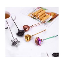 Coffee Tea Tools Stainless Steel Tool Filter Heartshaped Net Infusor Soaking Movable Leaf Teas Reusable Metal Accessories 43 M2 Dr Otrf9