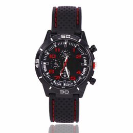 2018 Men's Fashion Casual Sports Watch Car Strap Silicone Watch Relogies for men relojes Gift All Subdials Work Whol281y