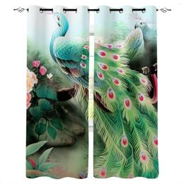 Curtain Peacock Colorful Green Vitality Animal Color Noble Curtains Drapes For Living Room Bedroom Kitchen Office Blinds Window