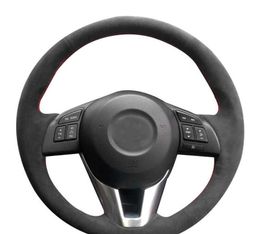 Customised Car Steering Wheel Cover Anti-Slip Suede Braid Accessories For Mazda 3 2014-2016 Mazda 6 2014-2016 Mazda 2 2015-2017