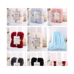 Blankets Plush Blanket Super Soft Long Shaggy Fuzzy Pv Faux Fur Warm Elegant Cozy Throw Sofas Bedding 80X120Cm Drop Deliver Homefavor Dhne7