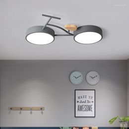 Ceiling Lights Nordic LED Kids Bedroom Lamp 3 Colour Temperature Bike Mount For Children Baby Room Green White Grey ZM1019