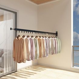 Hangers Balcony Folding Clothes Hanging Wall Type Invisible Window Indoor Simple Drying Outdoor Air Rod