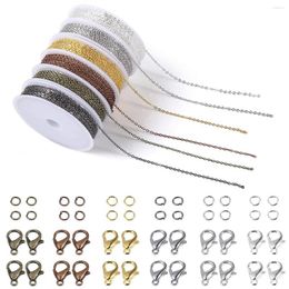 Keychains 6-Color Thin Dainty Cable O Chain Necklace With 60Pcs Lobster Claw Clasps And 180Pcs Jump Rings For Jewellery Making