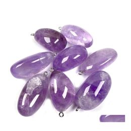 Arts And Crafts Natural Stone Irregar 2050M Amethyst Charms Crystal Pendant For Women Jewellery Making Necklace Sports2010 Drop Delive Dhjkl