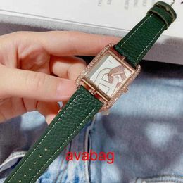 Wristwatches Europe and the United States popular Fashion Brand Watches Women Girl Crystal Rectangle Style Leather Strap Quartz Wrist Watch0