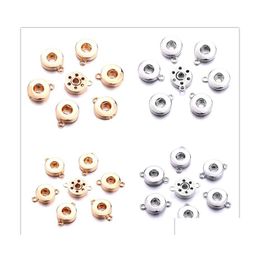 Arts And Crafts Sier Gold Colour 12Mm Snap Button Charms Connector Pendant Jewellery Making Diy Necklace Earrings Bracelet Supplier Spo Dhco0