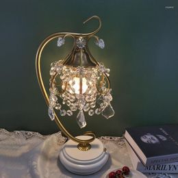 Table Lamps Golden Luxury Crystal Lamp E27 Bulb Led Birthday Wedding Gift Desk Warm And Romantic Bedside