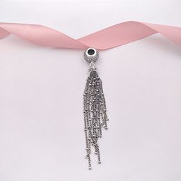 925 Sterling Silver Beads Enchanted Tassel Pendant Charm Charms Fits European Pandora Style Jewelry Bracelets & Necklace 797018CZ AnnaJewel