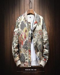 Bannaji New Mens Jacke Stickerei Herumn Frühling Männer Baseballjacken Freier Mode Hip Hop Street Outwear Floral Coat male1451385